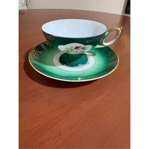 Shafford Tea Cup and Saucer, Hand Painted, Japan, Translucent